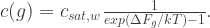 c(g) = c_{sat,w} \frac{1}{exp(\Delta F_g/kT)-1} . 