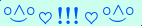 \scriptstyle\rule[2.25ex]{0.01pt}{0.01pt}\,\boldsymbol{\overset{\scriptstyle\circ\wedge\circ}{\smile}\,\heartsuit\,{\displaystyle\text{\bfseries!!!}}\,\heartsuit\,\overset{\scriptstyle\circ\wedge\circ}{\smile}}\ \rule[-0.25ex]{0.01pt}{0.01pt}