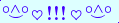 \scriptstyle\rule[2.25ex]{0.01pt}{0.01pt}\,\boldsymbol{\overset{\scriptstyle\circ\wedge\circ}{\smile}\,\heartsuit\,{\displaystyle\text{\bfseries!!!}}\,\heartsuit\,\overset{\scriptstyle\circ\wedge\circ}{\smile}}\ \rule[-0.25ex]{0.01pt}{0.01pt}