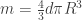 m=\frac43d\pi R^3
