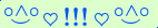 \scriptstyle\rule[2.25ex]{0.01pt}{0.01pt}\,\boldsymbol{\overset{\scriptstyle\circ\wedge\circ}{\smile}\,\heartsuit\,{\displaystyle\text{\bfseries!!!}}\,\heartsuit\,\overset{\scriptstyle\circ\wedge\circ}{\smile}}\ \rule[-0.25ex]{0.01pt}{0.01pt}
