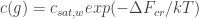 c(g) = c_{sat,w} exp(-\Delta F_{cr}/kT)
