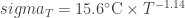 sigma_T = 15.6^\circ\hbox{C} \times T^{-1.14}