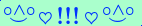 \scriptstyle\rule[2.25ex]{0.01pt}{0.01pt}\,\boldsymbol{\overset{\scriptstyle\circ\wedge\circ}{\smile}\,\heartsuit\,{\displaystyle\text{\bfseries!!!}}\,\heartsuit\,\overset{\scriptstyle\circ\wedge\circ}{\smile}}\ \rule[-0.25ex]{0.01pt}{0.01pt}