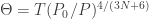\Theta = T(P_0/P)^{4/(3N+6)} 