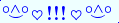 \scriptstyle\rule[2.25ex]{0.01pt}{0.01pt}\,\boldsymbol{\overset{\scriptstyle\circ\wedge\circ}{\smile}\,\heartsuit\,{\displaystyle\text{\bfseries!!!}}\,\heartsuit\,\overset{\scriptstyle\circ\wedge\circ}{\smile}}\ \rule[-0.25ex]{0.01pt}{0.01pt}