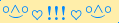 \scriptstyle\rule[2.25ex]{0.01pt}{0.01pt}\,\boldsymbol{\overset{\scriptstyle\circ\wedge\circ}{\smile}\,\heartsuit\,{\displaystyle\text{\bfseries!!!}}\,\heartsuit\,\overset{\scriptstyle\circ\wedge\circ}{\smile}}\ \rule[-0.25ex]{0.01pt}{0.01pt}