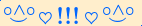 \scriptstyle\rule[2.25ex]{0.01pt}{0.01pt}\,\boldsymbol{\overset{\scriptstyle\circ\wedge\circ}{\smile}\,\heartsuit\,{\displaystyle\text{\bfseries!!!}}\,\heartsuit\,\overset{\scriptstyle\circ\wedge\circ}{\smile}}\ \rule[-0.25ex]{0.01pt}{0.01pt}