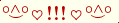 \scriptstyle\rule[2.25ex]{0.01pt}{0.01pt}\,\boldsymbol{\overset{\scriptstyle\circ\wedge\circ}{\smile}\,\heartsuit\,{\displaystyle\text{\bfseries!!!}}\,\heartsuit\,\overset{\scriptstyle\circ\wedge\circ}{\smile}}\ \rule[-0.25ex]{0.01pt}{0.01pt}
