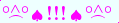 \scriptstyle\rule[2.25ex]{0.01pt}{0.01pt}\,\boldsymbol{\overset{\scriptstyle\circ\wedge\circ}{\frown}\,\spadesuit\,{\displaystyle\text{\bfseries!!!}}\,\spadesuit\,\overset{\scriptstyle\circ\wedge\circ}{\frown}}\ \rule[-0.25ex]{0.01pt}{0.01pt}