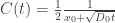C(t) = \frac{1}{2} \frac{1}{x_0 + \sqrt{D_0 t}}