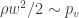 \rho w^2/2 \sim p_v
