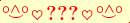 \scriptstyle\rule[2.25ex]{0.01pt}{0.01pt}\,\boldsymbol{\overset{\scriptstyle\circ\wedge\circ}{\smile}\,\heartsuit\,{\displaystyle\text{\bfseries???}}\,\heartsuit\,\overset{\scriptstyle\circ\wedge\circ}{\smile}}\ \rule[-0.25ex]{0.01pt}{0.01pt}