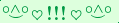 \scriptstyle\rule[2.25ex]{0.01pt}{0.01pt}\,\boldsymbol{\overset{\scriptstyle\circ\wedge\circ}{\smile}\,\heartsuit\,{\displaystyle\text{\bfseries!!!}}\,\heartsuit\,\overset{\scriptstyle\circ\wedge\circ}{\smile}}\ \rule[-0.25ex]{0.01pt}{0.01pt}