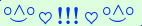 \scriptstyle\rule[2.25ex]{0.01pt}{0.01pt}\,\boldsymbol{\overset{\scriptstyle\circ\wedge\circ}{\smile}\,\heartsuit\,{\displaystyle\text{\bfseries!!!}}\,\heartsuit\,\overset{\scriptstyle\circ\wedge\circ}{\smile}}\ \rule[-0.25ex]{0.01pt}{0.01pt}