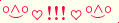 \scriptstyle\rule[2.25ex]{0.01pt}{0.01pt}\,\boldsymbol{\overset{\scriptstyle\circ\wedge\circ}{\smile}\,\heartsuit\,{\displaystyle\text{\bfseries!!!}}\,\heartsuit\,\overset{\scriptstyle\circ\wedge\circ}{\smile}}\ \rule[-0.25ex]{0.01pt}{0.01pt}