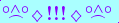 \scriptstyle\rule[2.25ex]{0.01pt}{0.01pt}\,\boldsymbol{\overset{\scriptstyle\circ\wedge\circ}{\frown}\,\diamondsuit\,{\displaystyle\text{\bfseries!!!}}\,\diamondsuit\,\overset{\scriptstyle\circ\wedge\circ}{\frown}}\ \rule[-0.25ex]{0.01pt}{0.01pt}