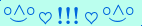 \scriptstyle\rule[2.25ex]{0.01pt}{0.01pt}\,\boldsymbol{\overset{\scriptstyle\circ\wedge\circ}{\smile}\,\heartsuit\,{\displaystyle\text{\bfseries!!!}}\,\heartsuit\,\overset{\scriptstyle\circ\wedge\circ}{\smile}}\ \rule[-0.25ex]{0.01pt}{0.01pt}