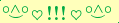 \scriptstyle\rule[2.25ex]{0.01pt}{0.01pt}\,\boldsymbol{\overset{\scriptstyle\circ\wedge\circ}{\smile}\,\heartsuit\,{\displaystyle\text{\bfseries!!!}}\,\heartsuit\,\overset{\scriptstyle\circ\wedge\circ}{\smile}}\ \rule[-0.25ex]{0.01pt}{0.01pt}
