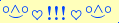 \scriptstyle\rule[2.25ex]{0.01pt}{0.01pt}\,\boldsymbol{\overset{\scriptstyle\circ\wedge\circ}{\smile}\,\heartsuit\,{\displaystyle\text{\bfseries!!!}}\,\heartsuit\,\overset{\scriptstyle\circ\wedge\circ}{\smile}}\ \rule[-0.25ex]{0.01pt}{0.01pt}